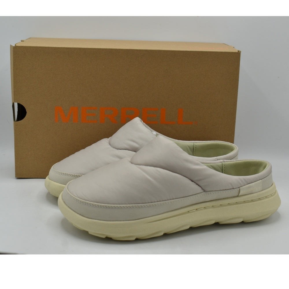Merrell Hut Moc 2 Quilted Slide Womens 9 Birch Beige NEW Puffer Mules Shoes
